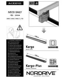 Ultima Occasione Kit attacchi per barre auto portatutto iveco daily 06> (3barre)n30103