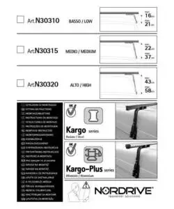 Set 2 piedi per grondina (43-58cm) per barre kargon30320 Promozione Esclusiva