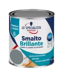 Spedito Oggi Smalto acqua brillante 0,5 lt. grigio perla