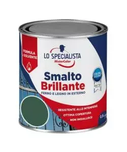 Smalto solvente brillante 0,5 lt. verde scuro Reso Gratuito