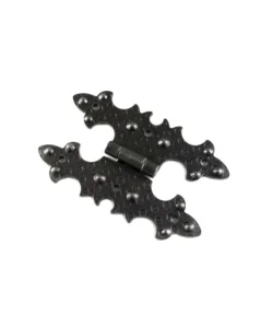 Ultimissimo Modello Cerniere rustiche in ferro martellato nero 40 x 68 mm.