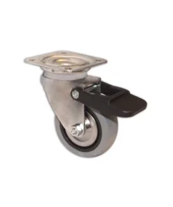 Affare Ruota piroettante in gomma con freno ø 60 mm. con piastra