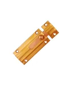 Ultimissimo Modello Catenaccio sagomato in ottone lucido 100 mm. con contropiastra