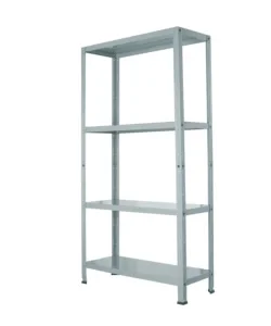 Ultima Occasione Scaffale in metallo grigio in kit con 4 ripiani, 75x30x145 cm - grima