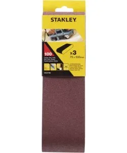 3 natri abrasivi di ricambio per levigatrice a nastro 75 x 533 mm grana 100 Offerta Lampo