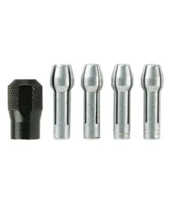 Dremel kit 4 pinze da 0,8mm, 1,6mm, 2,4mm, 3,2mm inclusa ghiera con perno - bosch. Promozione