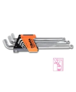 Set di 9 chiavi maschio esagonali brunite- piegate estremita' sferica - beta 96/sc Solo Oggi