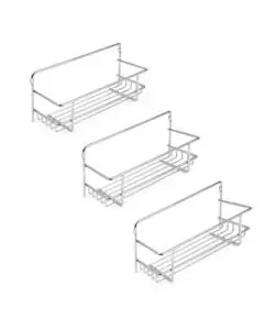 3 portaspezie in acciaio cromato, 27x11x9,7 cm Pagamento Sicuro