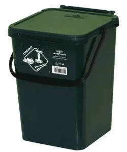 Ultime Pezzi Cassonetto in plastica con coperchio per raccolta differenziata - verde da 10 litri.