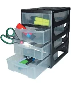 Cassettiera da tavolo 4 cassetti, bama "hobby box" 17x25x27 cm Ultimissimo Modello