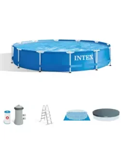 Direttamente Dal Produttore Piscina fuori terra con struttura rotonda intex "metal frame" blu 457x457x122 cm - cod. 28242np