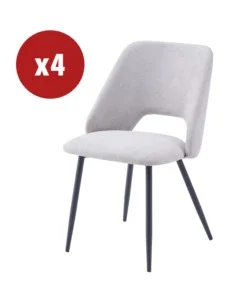 Compra Online Sedia da pranzo "jamie" in tessuto beige 4 pezzi