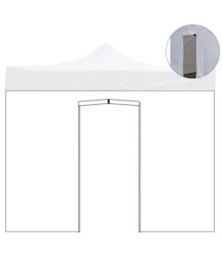 Telo laterale con porta avvolgibile per gazebo riviera in tessuto impermeabile e anti uv bianco 3x3 m Spedito Oggi