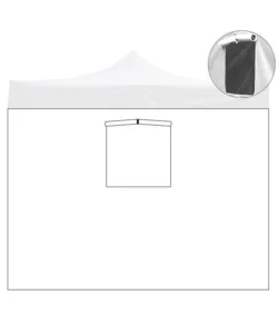 Telo laterale con finestra per gazebo riviera in tessuto impermeabile e anti uv bianco 2x2 m Nuovo Arrivo