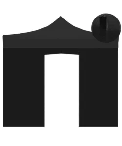 Direttamente Dal Produttore Telo laterale con porta avvolgibile per gazebo riviera in tessuto impermeabile e anti uv nero 3x3 m