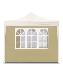 Spedizione Gratuita Telo laterale con finestre per gazebo riviera in tessuto beige 3x3 m