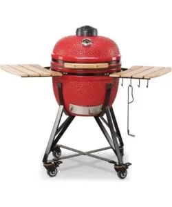 Soddisfatti O Rimborsati Barbecue a carbone kamado bono "media 20" in ceramica rosso con rotelle 78x60x75 cm
