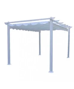 Spedizione Gratuita Pergola rettangolare elica garden "astoria" in alluminio e poliestere bianco 400x300x240 cm