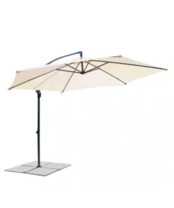 Ultima Occasione Ombrellone da giardino a braccio laterale elica garden "eris" in acciaio e poliestere beige 312x295x250 cm