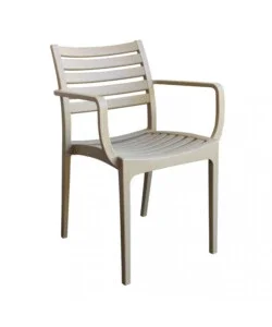 Spedizione Espresso Sedia da esterno impilabile elica garden "eveline" in polipropilene tortora 58,5x55,2x84 cm