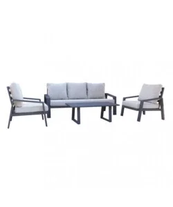 Compra Adesso Set da giardino elica garden "santa cruz" in alluminio antracite 5 sedute e un tavolino