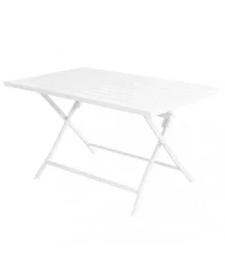 Tavolo da giardino pieghevole elica garden "alabama" in alluminio bianco 77x130x73 cm Spedito Oggi