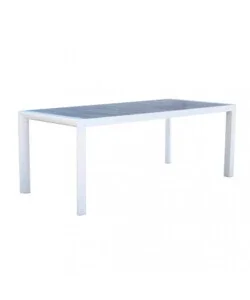 Tavolo da giardino elica garden "carson" in alluminio bianco 194,5x90x74 cm Offerta Del Giorno