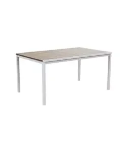 Tavolo da esterno keter "porto 160" in metallo bianco e piano effetto legno frassino 159x95x75 cm Ordina Subito