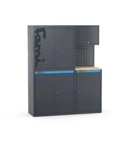 Acquista Ora Arredamento modulare per officina fami "linea 391" con armadi anta a battente in lamiera antracite 152x49,5x190 cm