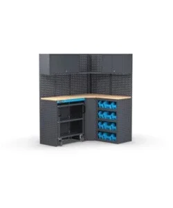 Arredamento modulare per officina fami "linea 391" angolare in lamiera antracite 156+125,6x495x190 cm Di Tendenza