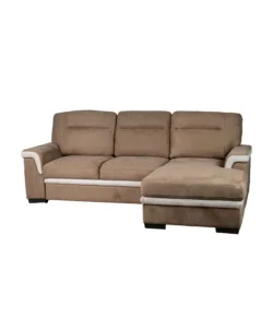 Divano letto angolare "erika" in tessuto marrone con penisola a destra 254x92/165x102 cm Vendita Finale