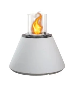 Camino bioetanolo da terra per interno esterno divina fire "stromboli" in resina bianco perla ø60x56 cm Offerta Limitata