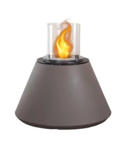 Camino bioetanolo da terra per interno esterno divina fire "stromboli" in resina tortora ø60x56 cm Non Perdere