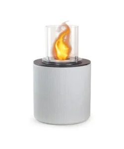 Prezzo Scontato Camino bioetanolo da terra per interno esterno divina fire "modigliani" in resina bianco perla ø36x56 cm