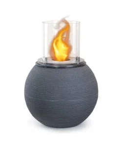 Camino bioetanolo da terra per interno esterno divina fire "botticelli" in resina grigio ø40x54 cm Offerta Lampo