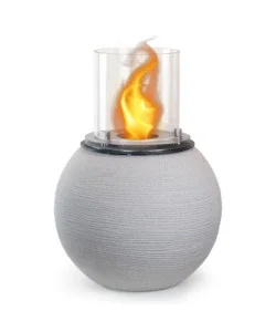 Camino bioetanolo da terra per interno esterno divina fire "botticelli" in resina beige ø40x54 cm Scelto Dai Clienti