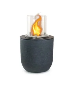 Camino bioetanolo da terra per interno esterno divina fire "raffaello" in resina grigio ø35x55 cm Offerta Speciale