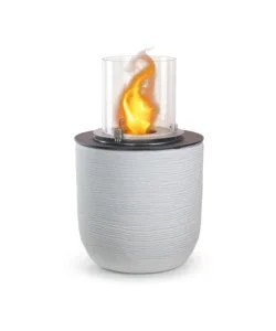 Prezzo Basso Camino bioetanolo da terra per interno esterno divina fire "raffaello" in resina bianco perla ø35x55 cm