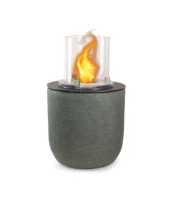 Bestseller Camino bioetanolo da terra per interno esterno divina fire "raffaello" in resina verde salvia ø35x55 cm