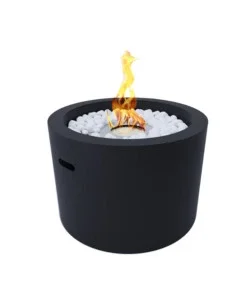 Occasione Camino bioetanolo da terra tondo per interno esterno divina fire "rodi" in acciaio nero ø47,5x32 cm