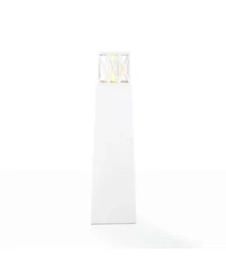 Camino bioetanolo da terra per esterno divina fire "vulcano" in acciaio bianco 40x40x145 cm Promo Stagionale