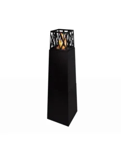 Di Tendenza Camino bioetanolo da terra per esterno divina fire "vulcano" in acciaio nero 40x40x145 cm