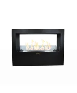 Camino bioetanolo da terra per interno esterno divina fire "giotto s" in acciaio nero 100x30x70 cm Spedito Oggi