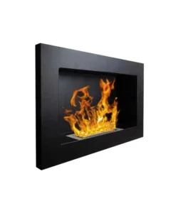 Camino bioetanolo da parete divina fire "pisa" in acciaio inox nero 65x12x40 cm Offerta Speciale
