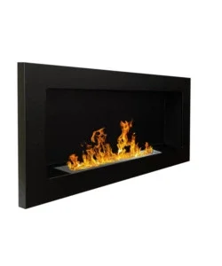 Camino bioetanolo da parete divina fire "lucca" in acciaio nero 90x12x40 cm Super Prezzo