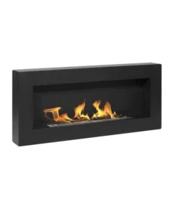 Subito Disponibile Camino bioetanolo da parete divina fire "siena" in acciaio nero 90x12x40 cm
