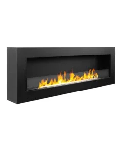 Offerta Camino bioetanolo da parete divina fire "siena 120" in acciaio nero 120x40 cm