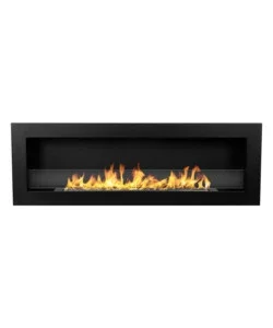 Camino bioetanolo da incasso divina fire "livorno 120" in acciaio nero 120x40 cm Non Perdere