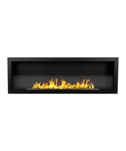 Promo Stagionale Camino bioetanolo da incasso divina fire "furore 120" in acciaio nero 120x40 cm