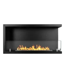 Super Prezzo Camino bioetanolo da incasso divina fire "sutri 90" apertura laterale destra in acciaio nero 90x45 cm
